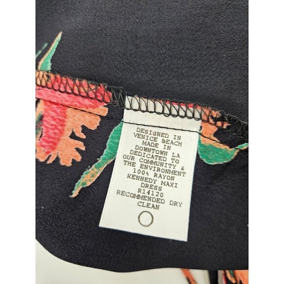 New Flynn Skye Black Floral Kennedy Maxi Dress Women XS Spaghetti Strap Slit - Picture 10 of 10